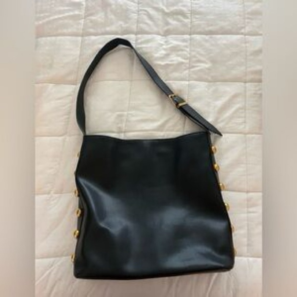 BCBGMaxAzria Black and Gold Shoulder Bag with Elegant Design - Picture 5 of 6